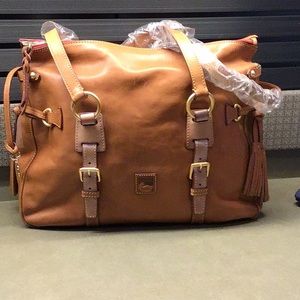 Dooney & Burke Double Strap Tassel Satchel Brand New